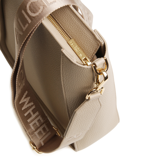 Alice Wheeler Kensington Stone handbag with adjustable shoulder strap and neutral textured finish