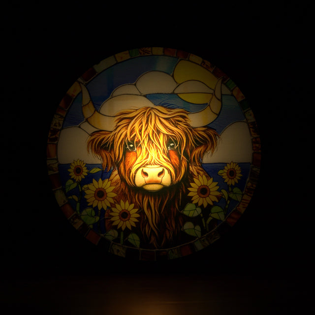 Sunflower Highland cow night light ambient lighting