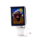 Sunflower highland cow plug in wax melt burner front view showing detailed design