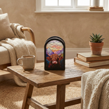 Sunrise Highland cow arch tealight holder