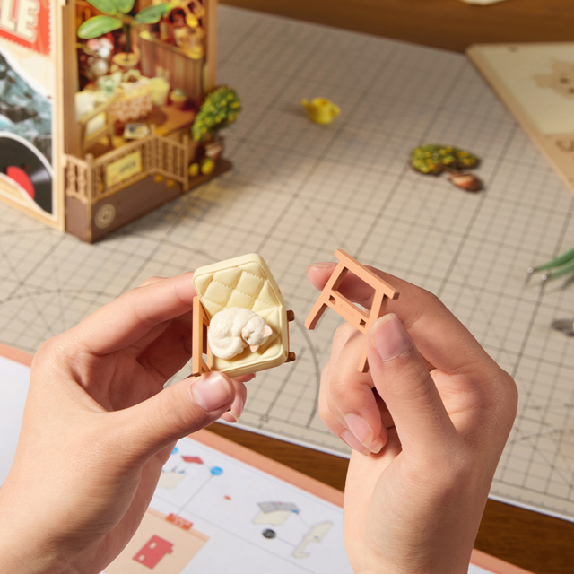 Rolife Sunset Isle DIY book nook wooden model kit assembly
