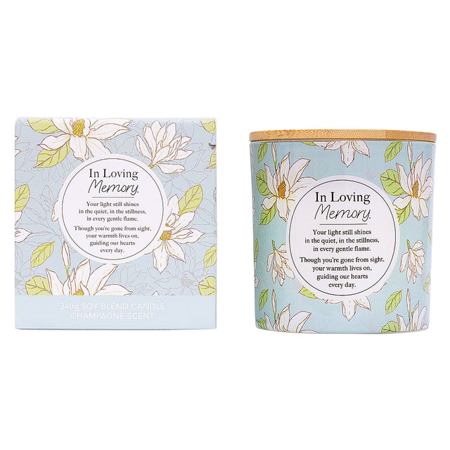 In Loving Memory candle suitable as a thoughtful sympathy or bereavement gift
