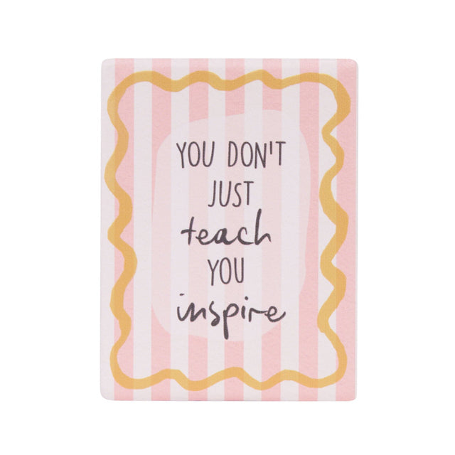 Teacher Inspire ceramic magnet gift with bright design from the Splosh Teacher Gifts collection.