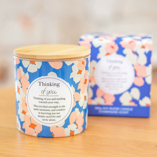 Thinking of You scented candle gift with heartfelt message