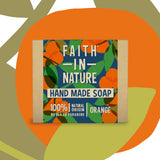 Vegan orange soap bar with sweet orange essential oil