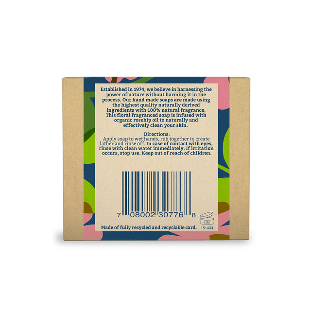 Vegan wild rose soap bar with floral natural fragrance