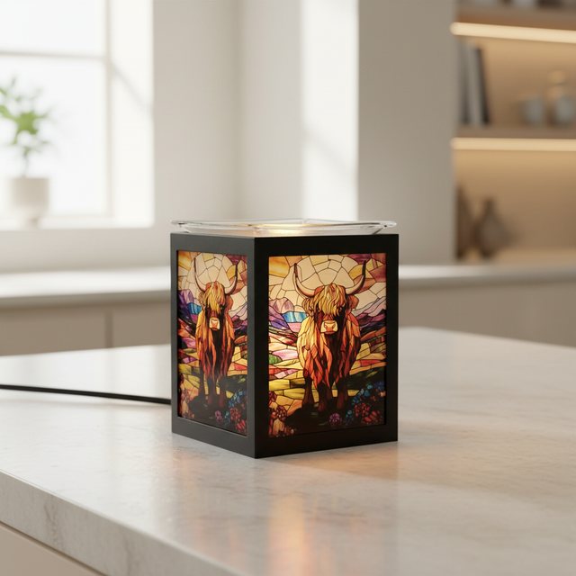 Electric wax warmer highland cow ornament