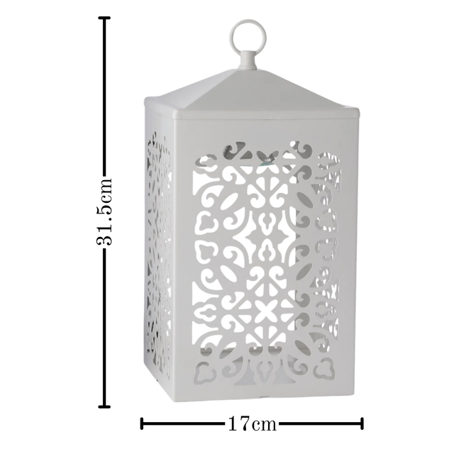 Front view of white electric Scroll candle warmer lamp