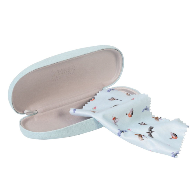 Wrendale Designs Bird glasses case with matching microfibre cleaning cloth