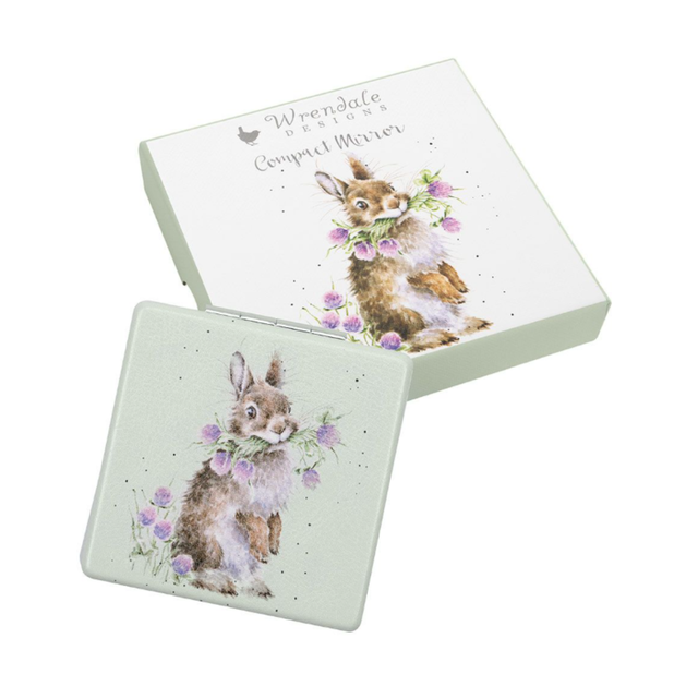 Wrendale Designs Head Clover Heels rabbit mirror inspired by Hannah Dale artwork with packaging