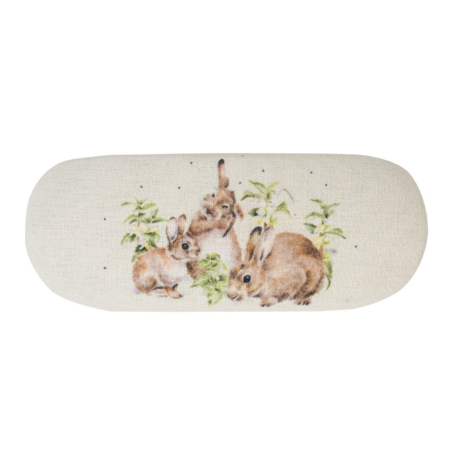 Wrendale Designs Spring Hares hare glasses case with countryside hare illustration