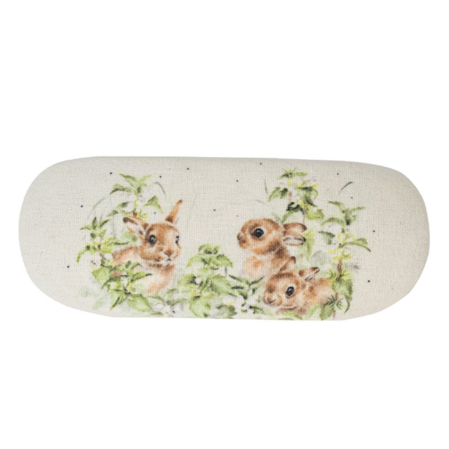 Wrendale Designs Spring Hares hare glasses case with illustrated hare design and hard shell