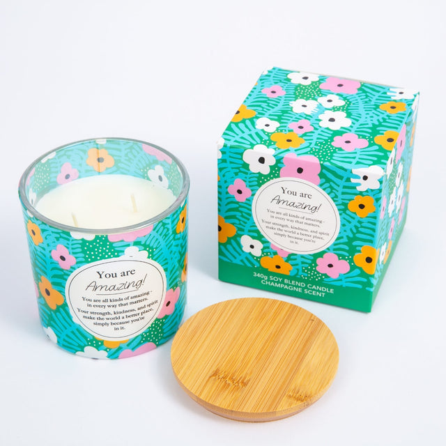 You Are Amazing scented candle gift with uplifting message