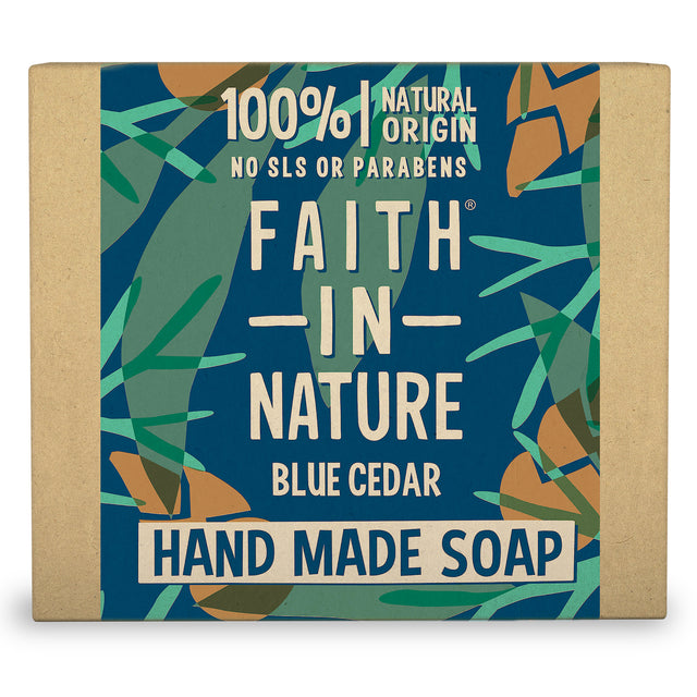 Faith in Nature Vegetable Soap 100gm - Blue Cedar