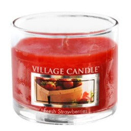 Village Candle Mini Glass Votive - Fresh Strawberries