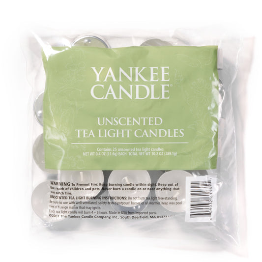 Yankee Candlle Tea Lights - 25 Pack Unscented