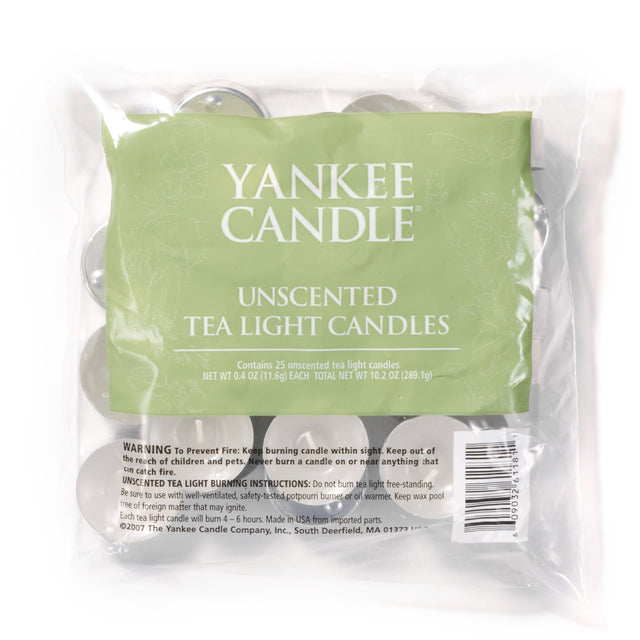 Yankee Candlle Tea Lights - 25 Pack Unscented