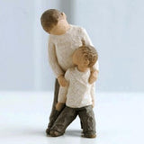 Willow Tree Brothers figurine. This beautiful hand carved wood effect figurine shows the love between an older brother and his younger sibling.