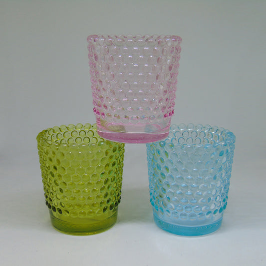 Cello Votive Holder Optical - Assorted Colours Green, Blue, Pink