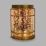 This Gold Metallic Edison Burner gives a contemporary feel to any home, with a stunning gold glass pattern that shines through once illuminated. Edison Burners have a modern wire design surrounding the outside of the burner and an Edison 40W bulb.