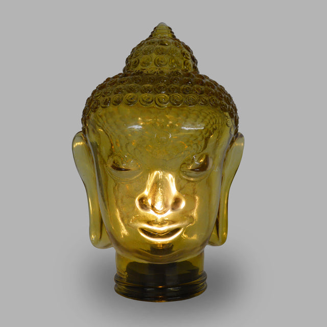Add a perfect feature to your home with this unique Buddha shaped lamp featuring a amber colouring.  