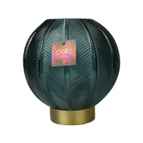 Add a perfect feature to your home with this orb shaped lamp featuring a deep blue colouring and a textured line pattern all around the lamp  