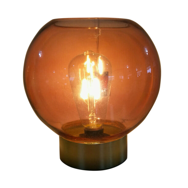 This blushing red lamp is perfect for something more unique. The beautiful gold base complements the glass and makes a real statement piece.  