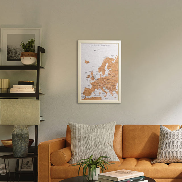 The Splosh Travel Map collection is the ideal way to plan and plot all your visits to countries all across Europe, both past and present. Using the colour-coded metallic pins provided you can reminisce about all your past endeavours with family and friends and create a wish-list for the future with your push pin map.