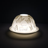 Cello porcelain tealight holder dome, in our one I love design. This design displays the text special friend with a backdrop of gorgeous butterflies. We offer a wide range of porcelain tealight holders to let you choose your show stopping piece and show it off with pride when guests and family are over. Pick your preferred option between LED lights or using tealight candles. 