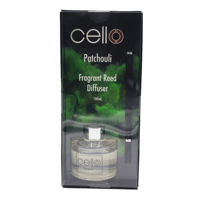 Transform your living space and create a unique ambience with this Patchouli Reed Diffuser. Our Cello reed diffusers are the perfect way to introduce fragrance your home. By tailoring a specific rooms scent you can evoke a certain atmosphere and create a fragrance journey throughout your home.    An aromatic floral scent from the far reaches of tropical Asia, it evokes memories of the  intoxicating scent of warm earth after a summer rainfall. 