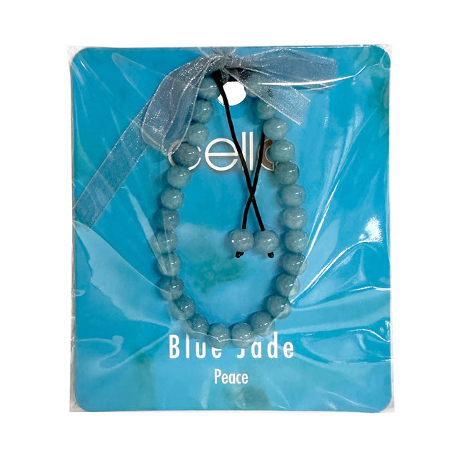 Wear this bracelet to feel the benefits of your gemstone. Deep comfort and calm comes to those who wear Blue Jade. Jade is known for being a stone of luck and balance, so you can rest easy knowing that you have peace and luck on your side.