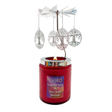 Cello Gemstone Candle with Convection Spinner -  Foraged Wild Berries with Cherry Quartz