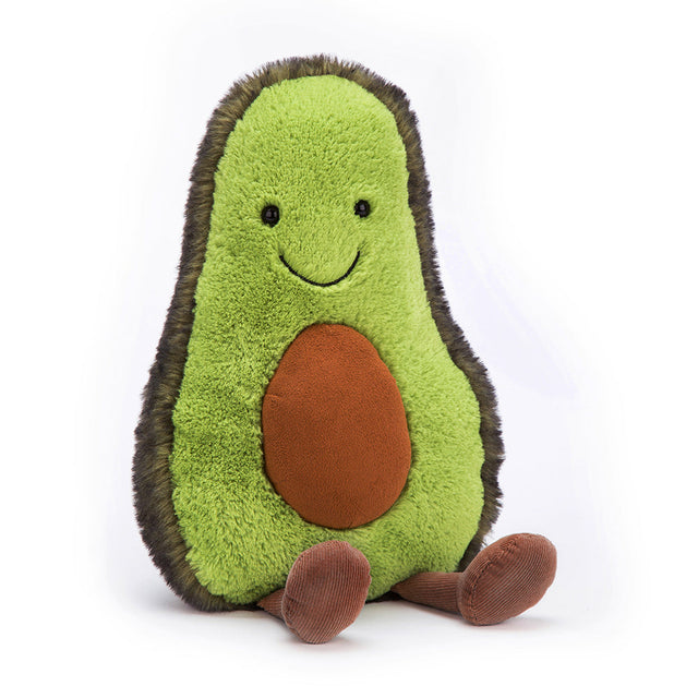 Get your five-a-day in an adorable way with Amuseable Avocado! Scrummily green and soft, our veggie chum has a natty two-tone jacket in speckled fur. We love that squashy, suedey stone and those jiggly cordy legs. A summer scamp with a big stitch smile - good for you in every way!