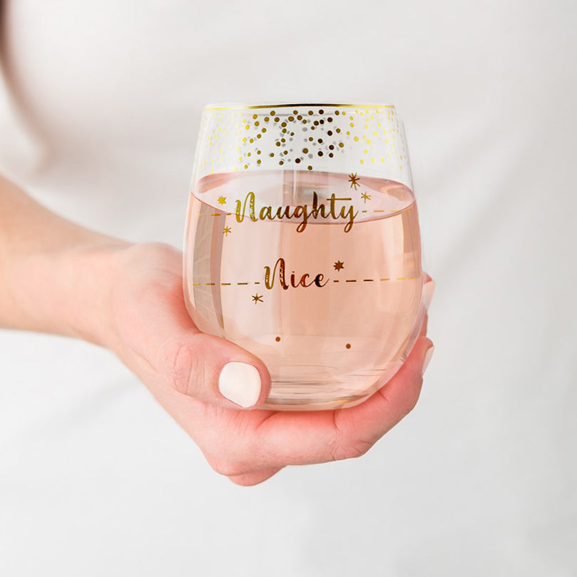 Naughty Is The New Nice Stemless Wine Glass - The Crystal Shoppe