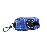 Durable and lightweight, this plaid poop bag feature a zip for quick re-loads, a rubber bag dispenser and a sturdy clip to attach to your matching Frank Barker Lead.