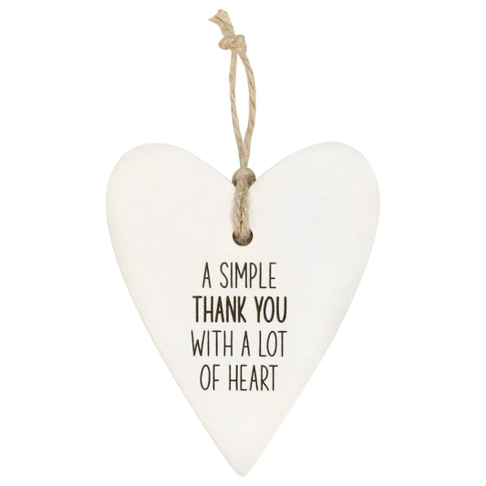 Say thank you in the sweetest way with this ceramic loving heart with this heart felt message.