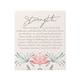 Ceramic strength verse with embossed design, stand and hanging hook