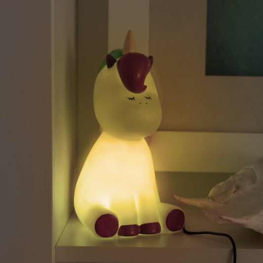 Sitting Unicorn-shaped blue night light. These newest Night Lights are set to be an incredible decor addition to any little ones room and an amazing gift idea for all occasions - birthdays, christenings, holidays, and just because! 