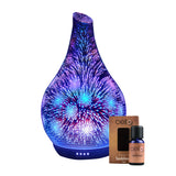 Cello Ultrasonic Diffuser - 3D Firework & Sandalwood Fragrance Oil Bundle