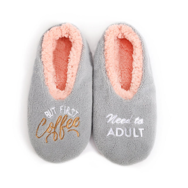 Splosh Womens Grey Coffee Slippers