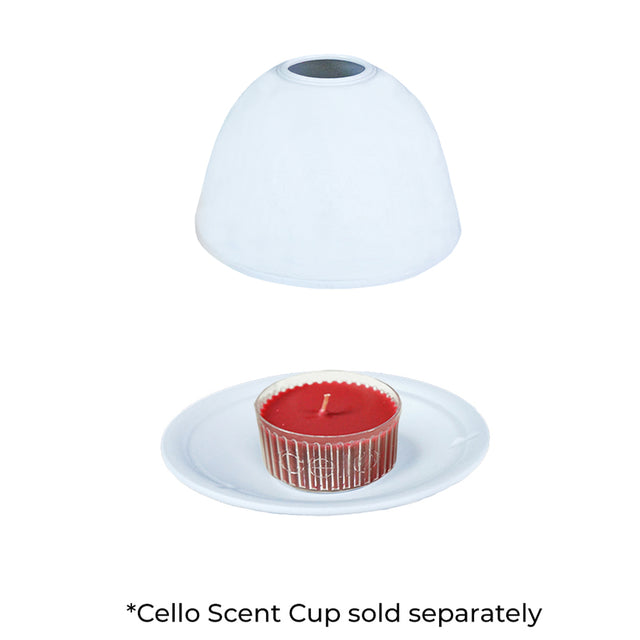Cello porcelain tealight holder dome, in our Cello patterned design. This design displays a beautiful loose swirl pattern wrapping around the dome. We offer a wide range of porcelain tealight holders to let you choose your show stopping piece and show it off with pride when guests and family are over. Pick your preferred option between LED lights or using tealight candles.