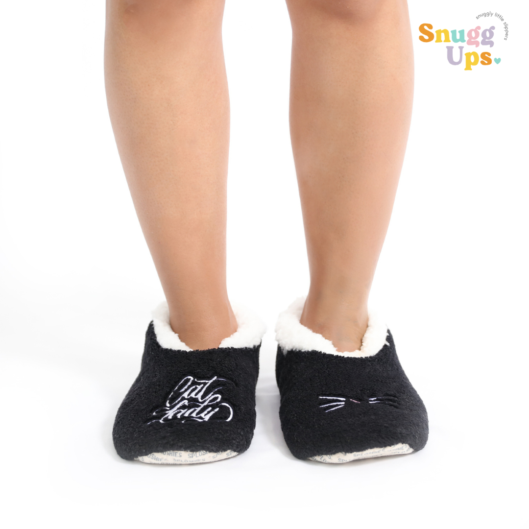 Splosh Womens Black Cat Slippers Collectables
