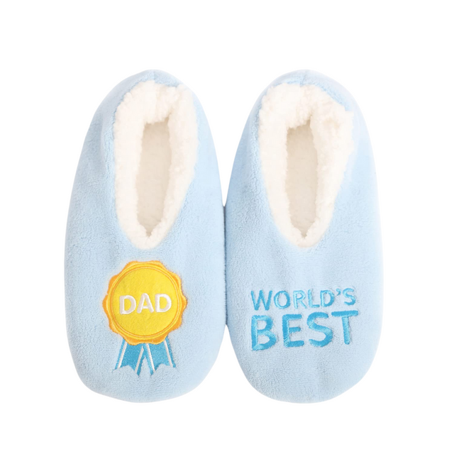 Splosh Mens Blue World Best Dad Slippers