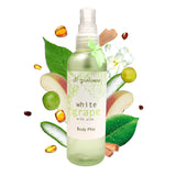 A fine fragrance created with our White Grape fragrance, always keep with you for a spritz fix on the go. Spray yourself from head to toe and get yourself ready to go! The perfect travel companion!   White Grape and Aloe evokes feelings of vitality and escapism, inspired by sun-kissed grapes growing on mountain vines.