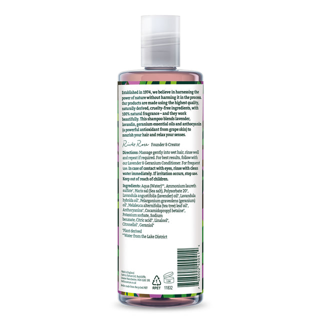 Faith in Nature vegan lavender shampoo with geranium oil