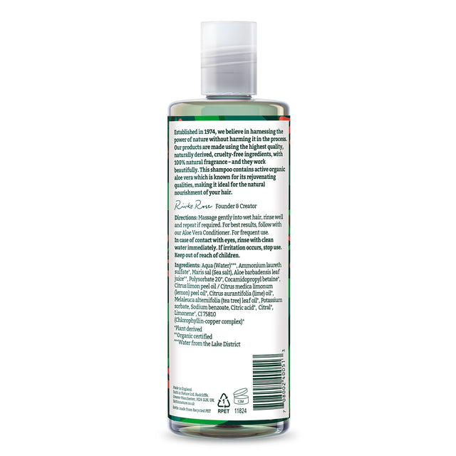 Vegan aloe vera shampoo for sensitive scalp care