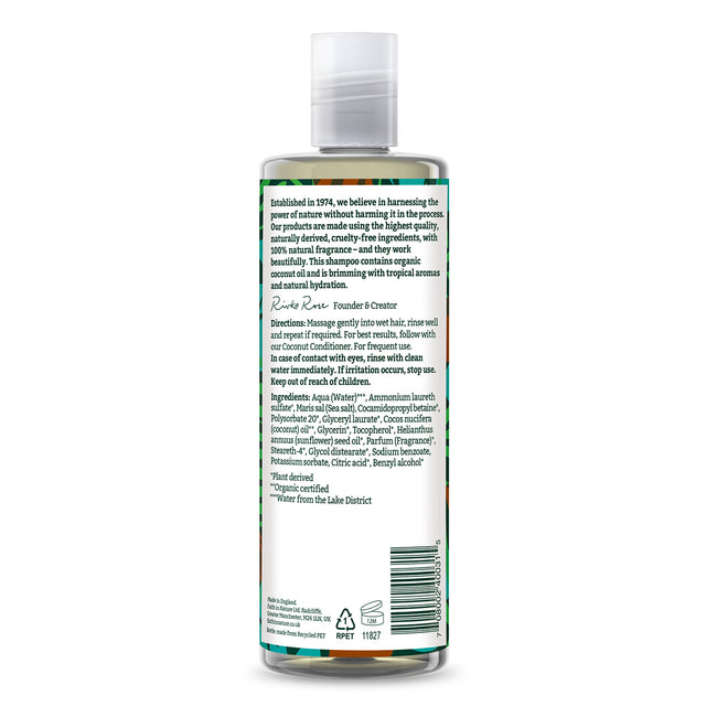 Vegan coconut shampoo made with organic coconut oil